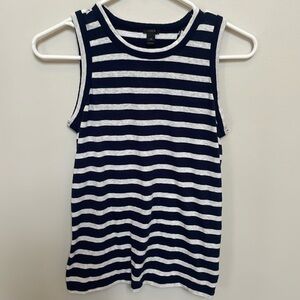 J crew navy and gray striped top